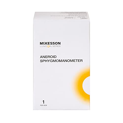McKesson LUMEON Deluxe Aneroid Sphygmomanometer, Blood Pressure with Cuff, Pocket Size, Green, Child Small, 1 Count