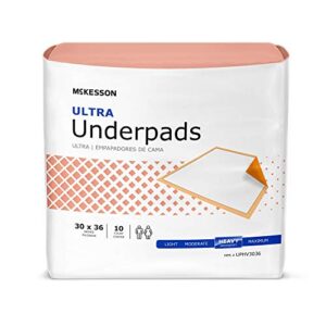 McKesson Ultra Underpads, Incontinence, Heavy Absorbency, 30 in x 36 in, 500 Count