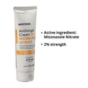 McKesson Antifungal Cream, 2% Miconazole Nitrate, Relives Jock Itch, Ringworm and Athlete Foot, 4 oz, 4 Count