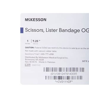 McKesson Lister Bandage Scissors - Sharp and Durable Stainless Steel Blades for Easy and Safe Wound Dressing Removal, 7 1/4 in, 1 Count