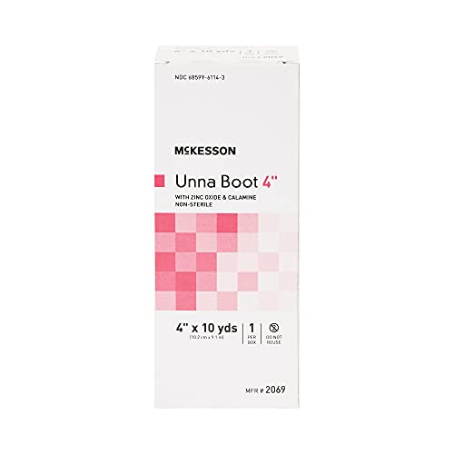 McKesson Unna Boot with Zinc Oxide and Calamine, Non-Sterile, 4 in x 10 yd, 1 Roll