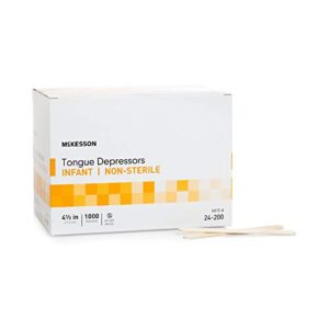 mckesson tongue depressors for infants – wood, non-sterile – 4 1/2 in, 1000 count