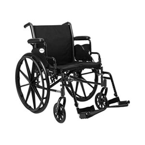 mckesson wheelchair, swing away foot leg rest, desk length arms flip back, 20 in seat, 300 lbs weight capacity, 1 count