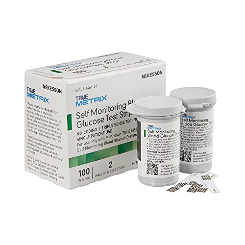 McKesson 06-R3051-41 True Metrix Self Monitoring Blood Glucose Test Strip, Box of 100