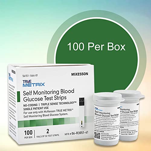 McKesson 06-R3051-41 True Metrix Self Monitoring Blood Glucose Test Strip, Box of 100