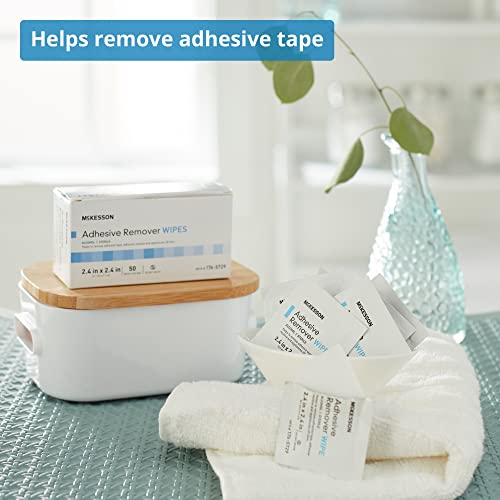 McKesson Adhesive Remover Wipes, Sterile, Individual Packet, 50 Wipes