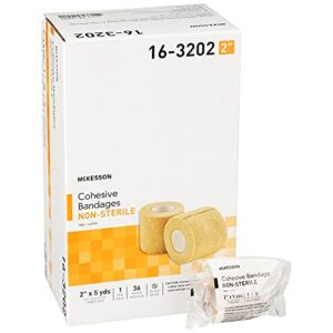 mckesson cohesive bandages, non-sterile, contains latex, 2 in x 5 yds, 1 count, 36 packs, 36 total