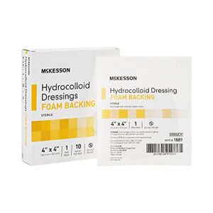 mckesson hydrocolloid dressings with foam backing, sterile, 4 in x 4 in, 10 count, 1 pack