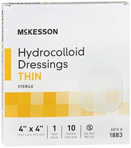 mckesson hydrocolloid dressing thin 4″x4″ – 10 ct, pack of 2
