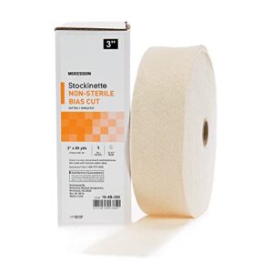 mckesson stockinette bandage wrap – cotton, single ply, non-sterile, bias cut – size 3, 3 in x 50 yd, 1 count, 1 pack