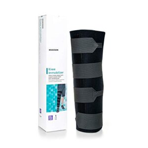 mckesson knee immobilizer brace, adjustable leg straightener, one size fits most, 18 in, 1 count