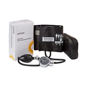 mckesson lumeon professional aneroid sphygmomanometer, blood pressure with cuff, pocket size, black, adult medium, 1 count