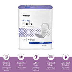 McKesson Ultra Pads for Women, Incontinence, Heavy Absorbency, 14 1/2 in, 42 Count, 1 Pack