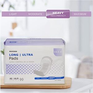 McKesson Ultra Pads for Women, Incontinence, Heavy Absorbency, 14 1/2 in, 42 Count, 1 Pack