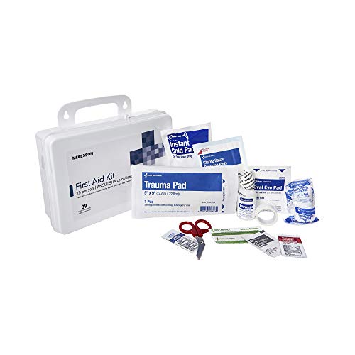 McKesson First Aid Kit for Office, School and Home, Wall Mounted, 87 Pieces, 25 Person, 6 Count