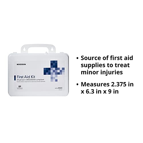 McKesson First Aid Kit for Office, School and Home, Wall Mounted, 87 Pieces, 25 Person, 6 Count