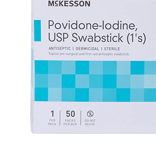 McKesson Povidone-Iodine Impregnated Swab Stick, Sterile - 4 in, 50 Sticks, 1 Pack