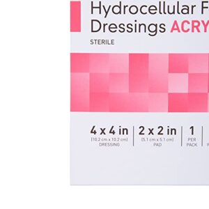 McKesson Hydrocellular Foam Dressings, Sterile, Acrylic Adhesive with Border, 4 in x 4 in, 10 Count, 1 Pack