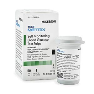 mckesson true metrix self-monitoring blood glucose test strips, 50 strips, 24 packs, 1200 total