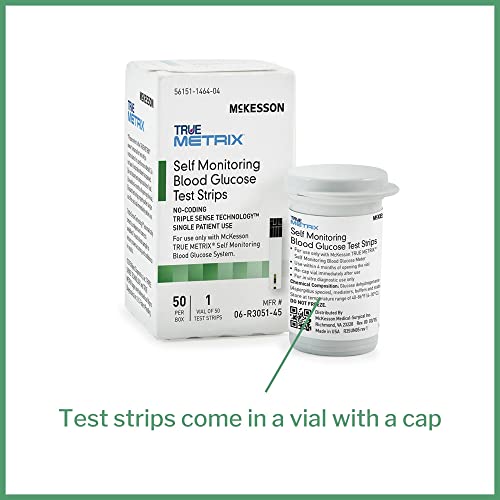 McKesson TRUE METRIX Self-Monitoring Blood Glucose Test Strips, 50 Strips, 24 Packs, 1200 Total