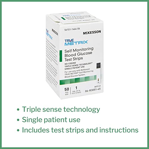 McKesson TRUE METRIX Self-Monitoring Blood Glucose Test Strips, 50 Strips, 24 Packs, 1200 Total