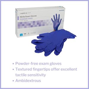 McKesson Confiderm 3.0 Nitrile Exam Gloves - Powder-Free, Latex-Free, Ambidextrous, Textured Fingertips, Non-Sterile - Dark Blue, Size Large, 100 Count, 1 Box