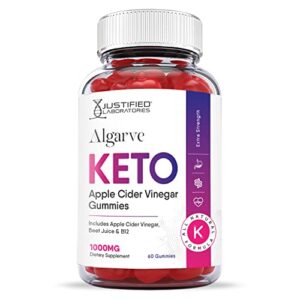 Justified Laboratories Algarve Keto ACV Gummies 1000MG with Pomegranate Juice Beet Root B12 60 Gummys