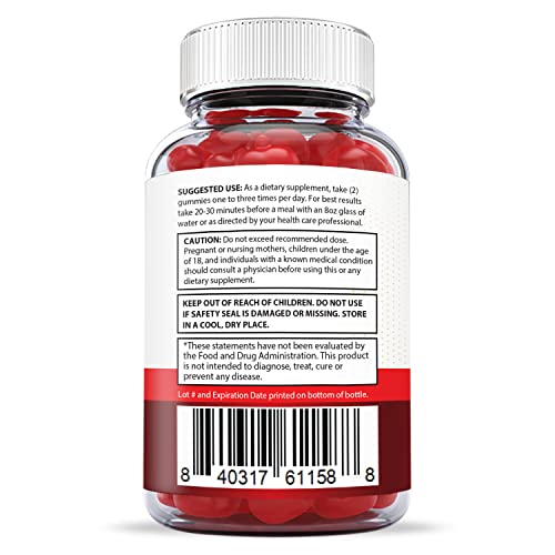 Justified Laboratories (2 Pack) Sure Slim Keto ACV Gummies 1000MG with Pomegranate Juice Beet Root B12 60 Gummys