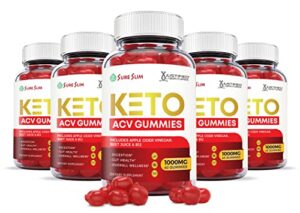 justified laboratories sure slim keto acv gummies 1000mg with pomegranate juice beet root b12 300 gummys