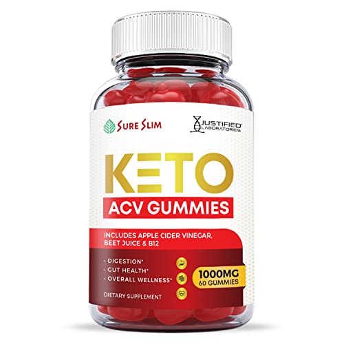 Justified Laboratories Sure Slim Keto ACV Gummies 1000MG with Pomegranate Juice Beet Root B12 300 Gummys