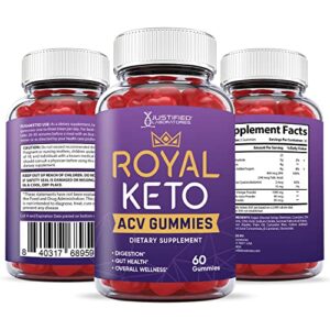Justified Laboratories Royal Keto ACV Gummies 1000MG with Pomegranate Juice Beet Root B12 60 Gummys