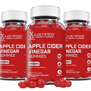 (3 Pack) Apple Cider Vinegar Gummies 1000MG ACV Made from The Mother with Pomegranate Juice Beet Root B12 180 Gummys