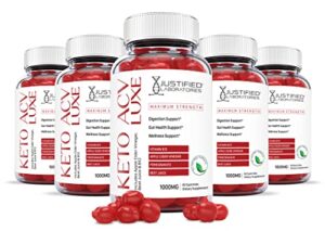 justified laboratories luxe keto acv gummies 1000mg with pomegranate juice beet root b12 60 gummys (300 count)
