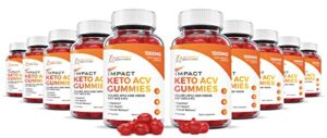 justified laboratories (10 pack) impact keto acv gummies 1000mg with pomegranate juice beet root b12 600 gummys