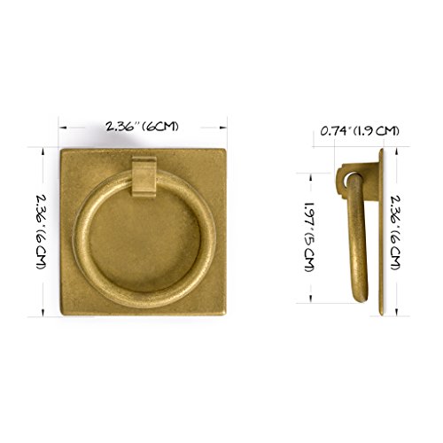 Hardware Philosophy Ring Plate Pulls 2.3 Inches - Set of 2 - Architectural, Interior Design, Furniture Cabinet Customization Hardware