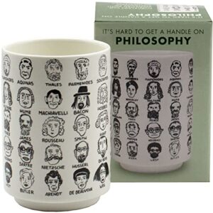 it’s hard to get a handle on philosophy – porcelain tea cup featuring 60 western philosophers