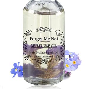 NP NATURES PHILOSOPHY Forget Me Not Multi-Use Oil for Face, Body and Hair - Organic Plant Fragrant Essential Oil for Dry Skin, Scalp and Nails - 1 Fl Oz