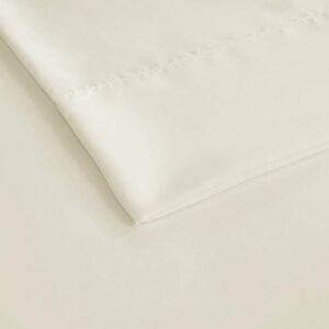 Sleep Philosophy Smart Cool Microfiber Moisture-Wicking Breathable 4 Piece Cooling Sheet Set, Queen Size, Ivory (SHET20-977)