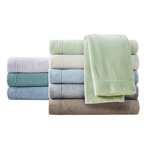 Sleep Philosophy True North Soloft Plush Bed Sheet Set, Wrinkle Resistant, Warm, Soft Fleece Sheets with 14" Deep Pocket Cold Season Cozy Bedding-Set, Matching Pillow Case, King, Teal, 4 Piece