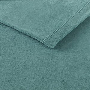 Sleep Philosophy True North Soloft Plush Bed Sheet Set, Wrinkle Resistant, Warm, Soft Fleece Sheets with 14" Deep Pocket Cold Season Cozy Bedding-Set, Matching Pillow Case, King, Teal, 4 Piece