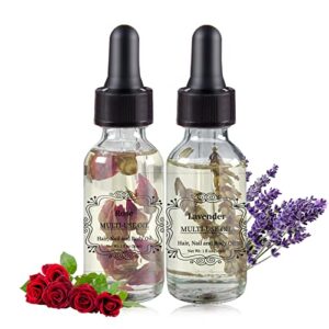 np natures philosophy lavender rose multi use body oil 2 pack natural and organic essential oil for face, body, nails care and massage – 30ml