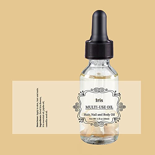 NP NATURES PHILOSOPHY Iris Multi-Use Oil for Face, Body and Hair - Organic Plant Fragrant Essential Oil for Dry Skin, Scalp and Nails - 1 Fl Oz