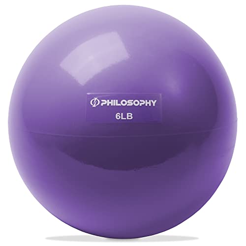 Philosophy Gym Toning Ball, 6 LB, Purple - Soft Weighted Mini Medicine Ball