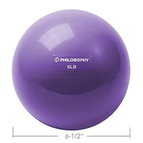 Philosophy Gym Toning Ball, 6 LB, Purple - Soft Weighted Mini Medicine Ball