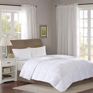 Sleep Philosophy True North 3M Scotchgard 300TC Quilted Down Comforter 100% Cotton Sateen Cover Downproof, Feather Blend Duvet Insert, Modern Luxe All Season Bed Set Twin, Medium Warm