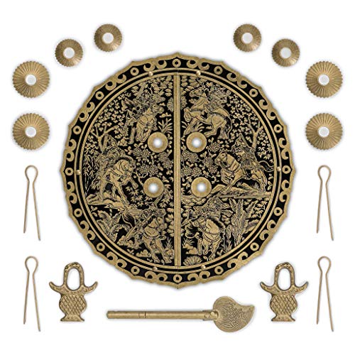 Hardware Philosophy Brass Six Horses Cabinet Face Plate Backplate Hardware Set 5.5"