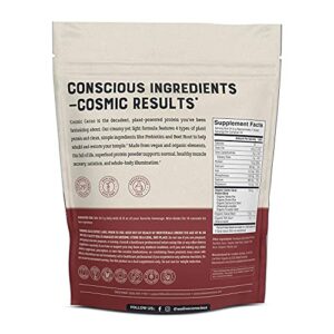 Live Conscious Organic Pea Protein Powder - Cosmic Cacao Chocolate Flavor | Low-carb Plant-Based Vegan Protein Blend - Pea, Brown Rice, Pumpkin, Sacha Inchi | 20 Servings, 17 oz