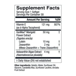 Eye Vitamins Select AREDS 2 Ingredients with Vitamin E, Lutein, and Astaxanthin - OptiWell by LiveWell | Eye Health Supplement and Blue Light Support - 30 Softgels