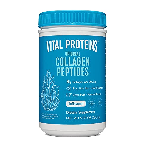 Vital Proteins Collagen Peptides Powder, Unflavored with Hyaluronic Acid and Vitamin C, 9.33 oz, Pack of 1