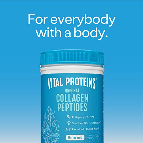 Vital Proteins Collagen Peptides Powder, Unflavored with Hyaluronic Acid and Vitamin C, 9.33 oz, Pack of 1